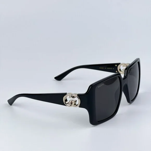 Gucci GG1692S 001 BRAND NEW Sunglasses Black Grey Square Women - Picture 6 of 10